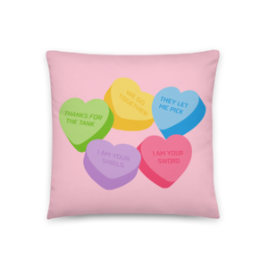 Halo Valentine's Candy Hearts Throw Pillow.png