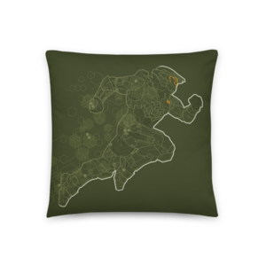 Halo Infinite Sprinting Master Chief Throw Pillow.png