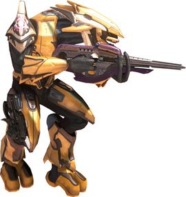 Un Sangheili armé d'une carabine dans Halo 3.