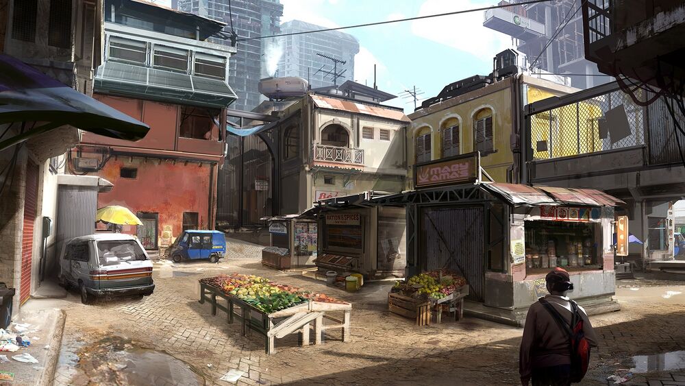 Moonrise Over Mombasa art of the Old Mombasa bazaar