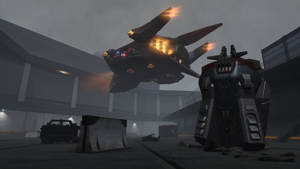 Halo Infinite screenshot of a Phantom on the map The Cole Protocol