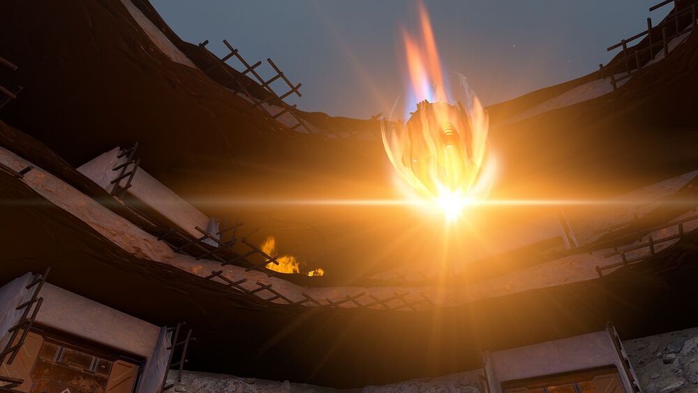 Halo Infinite screenshot of a Banished drop pod on the map Out With A Bang