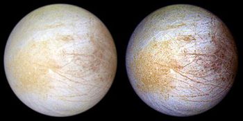 images prises par la sonde spatiale de la NASA Galileo, lors de ses passages près des satellites de Jupiter (soit à environ 780 millions de km de la Terre)