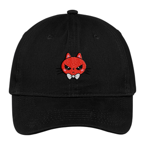 Halo Infinite Angry Kitty-Nice Kitty Emblem Embroidered Dad Hat (black).png