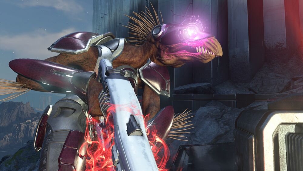 Halo Infinite screenshot of the high value target Barroth